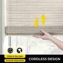UNISHADES Cordless Bamboo Roman Shades for Windows, Blinds Size (31" W 64" H) Colour (Light Filtering Greystone)