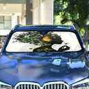 Black Afro Girl Butterfly Flowers Car Windshield Sun Shade African American Woman Sunshade Block UV Rays Protector Keep Your Vehicle Cool Sun Shield Visor Cover Foldable for Car Truck SUV S