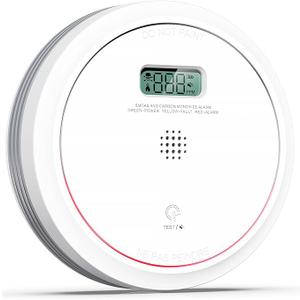 Smoke and Carbon Monoxide Detector Combo 10 Year Battery, Dual Sensor Smoke Alarm Carbon Monoxide Detector with LCD Display for Home, 1 Pack Smoke and Carbon Monoxide Detector Combo 10 Year Battery, Dual Sensor Smoke Alarm Carbon Monoxide Detector with LCD Display for Home, 1 Pack