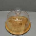 7.1''Glass Dessert Dome with Base, Mini Decorative Cake Tray with Glass Dome Cover, Cake Fruit Display Server Tray for Kitchen, Birthday, Wedding, Appetizer Dessert and Cheese Serving Platter