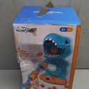 EagleStone Movable Dinosaur Shooting Toys for Boys  Electronic Target Practice with 2 Air Pump Guns, LCD Score Tracker, Sound Effects & 48 Foam Balls, for Kids 5 6 7 8 9