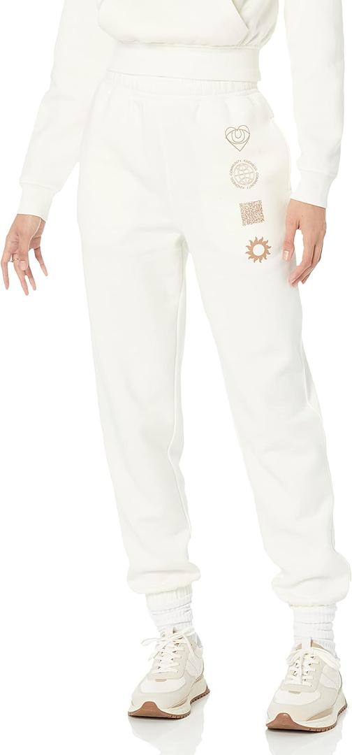 Amazon Essentials Womens Relaxed High Waist Joggers (XX-Large, Eggshell White)