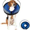 Inflatable Dog Cone Collar-Enhanced Anti-Licking Protective Cone with Adjustable Strap-Soft Dog Donut Collar Recovery Cone for Pets After Surgery(Blue, M)