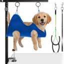 Adjustable Foldable Dog Grooming Arm with Clamp, 2640 in Height, Safety Hammock & No-Sit Holders, Grooming Restraint for Small & Medium Dogs