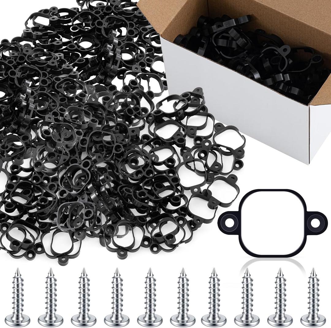 180 Pcs Mount Compatible with 300 ft Govee Pro H706 H806 Permanent Outdoor Lights Brackets with Screws for Soffit, Fascia, Clip Replace Glue(Black)