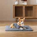 WESTERN HOME Dog Bed for Crate, Washable Dog Crate Pad with Soft Rose Plush, High Resilience Dog Beds Large Sized Dog