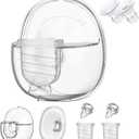 Wearable Breast Pump Replacement Parts, Milk Collector Cup, Compatible with Lansinoh Discreet Duo Nuliie S32 Pump, Include Duckbill Valve, 24mm Flange, Silicone Diaphragm, Linker, 15mm Flange Inserts