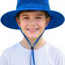 HONGTEYA Kids Sun Hat UPF 50+ Toddler Summer Bucket Hat Outdoor Fishing Safari for Boys Girls Age 2-13 Years (Sky Blue)