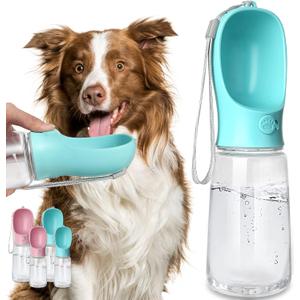 Kalimdor Dog Water Bottle, Leak Proof Portable Puppy Water Dispenser with Drinking Feeder for Pets Outdoor Walking, Hiking, Travel, Food Grade Plastic (19oz Blue)