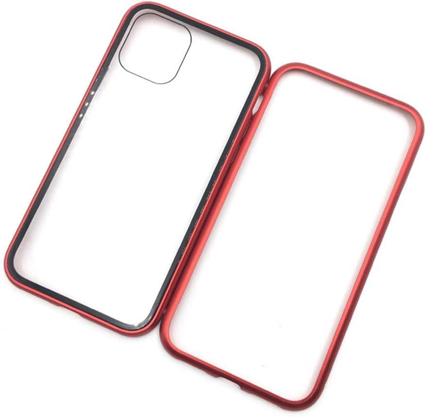 For iPhone 11 magnetic mobile phone shell all-inclusive for Apple 11 double glass Case magnetic Protective cover metal frame red