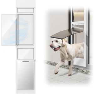 Doggy Door for Sliding Glass Door, Adjustable Height 75 3/5" to 80" Sliding Door Doggie Door Insert with Screen Design, Suitable for X-Large Dogs Up to 200 lbs, New