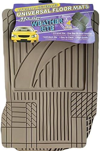 4 Piece Beige Rubber Mats