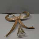 Glitter Metal Bow Tree Topper, Gold Color Festive Design, Spiral Base Holiday Decoration, Versatile Accessory for Easter Home Party Display (Gold1)