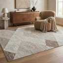 RUG BRANCH Nomad 4'x6' (Exact Size: 3'11" x 5'7") Abstract Indoor Area Rug, Beige Brown, Modern - Living Room, Bedroom, Dining Room, and Kitchen