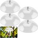 Domensi 4 Pcs 10.2 Inch Plastic Bird Feeders Dome Cover for Hanging Hummingbird Feeder Weather Guard Protective Dome Squirrel Baffle for Bird Feeder Pole Covers(Clear)
