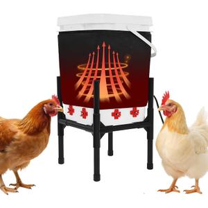 Heated Chicken Waterer 5 Gallon with Stand 20L Chicken Heated Poultry Waterer, 8 Freeze-Proof Nipples with 4 Extras, Chicken Water Heater for Winter, Easy Clean Anti-Tip Design