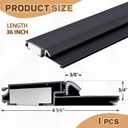 Tandefio 1 Pcs 4-9/16"x1"x36" Exterior Door Threshold Heavy Duty Aluminum Outswing Fixed Bumper Sill, Composite Material Base with Aluminum Top and Seal Outswing Door Threshold (Black)