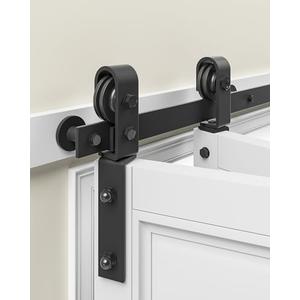 Bifold Barn Door Hardware Kit 36 inch: Sliding Bi-Folding Track Kit for 2 Closet Door Space Saving Slide Smoothly Easy Install for Double 16" Wide Bifold Door (Hardware Only)