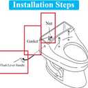 Toilet Cistern Side Flush Lever, Compatible with TOTO WC Flush Handle, Pure Copper Rod Body, Equipped with Hook-Style Chain for Toilet Flush Rod Replacement Part, 1 Piece (Matte Black)