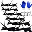 Fence Spikes Animal Deterrent 6 Pcs (9.8x1.8x3.4in) Intruder Anti Climb Fence Wall Security Spikes,Anti Climb Spikes,Exterior Wall Spikes,Security Spike Strip