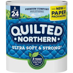 Quilted Northern Ultra Soft & Strong Toilet Paper, 6 Mega Rolls