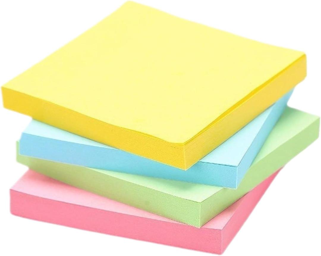 6 x Memo Paper, Colored self-Adhesive Note Paper, Student Notebook, memo and Message Notebook, Each 100 PagesUsed for Office, Home, and School (Medium)