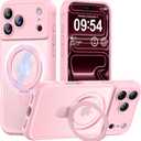MOCCA Design for iPhone 17 Pro Case, Compatible with Magsafe [Premium Invisible Magnetic Ring Stand] [Military Drop Protection] Full Camera Guard Translucent Matte Slim Phone Cover 6.3",Pink