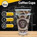 50 Pack 12 oz Double Wall Paper Coffee Cups with Lids & Sleeves Leak-Free Insulated Disposable To-Go Cups for Hot & Cold Drinks Perfect for Office, Home, Caf & Events