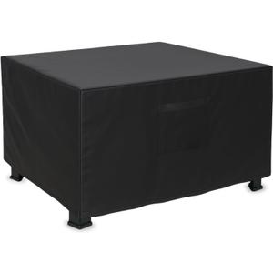 Fire Pit Cover Square, Heavy Duty Waterproof Oxford Fabric for Fire Pit,Fit for 28-32 Inch Outdoor Fireplace Cover & Fire Pit Table, Tear Resistant Fire Pit Cover with Air Vent and Drawstring (Black)