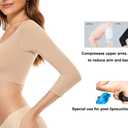 KSKshape Arm Shaper for Women Post Surgery Arm Lipo Compression Sleeves Front Closure Shapewear Bra Posture Corrector (Beige, XL)