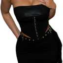 Sexy Two Piece Outfits for Women Off the Shoulder Leather Tube Top High Waist Ruched Mini Skirt Set Vacation Outfits (Small, Black)