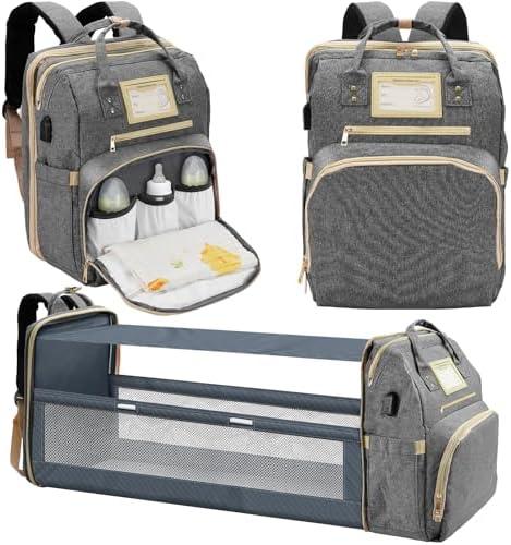 Lenski Diaper Bag Backpack, Baby Shower Gifts, Baby Boy Registry Search Gifts, Baby Essentials Diaper Bag with Changing Station