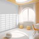 Upholstered Headboard Panels, 6 Panels Sized 7.8" x 15.7" Peel and Stick Padded Wall Panels for Kids, 3D Anti-Collision Wall Mounted Bed headboard for Full, White