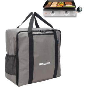 KISLANE Griddle Carrying Bag Fits for Blackstone 17 Tabletop Griddle, Griddle Accessories Storage for Outdoor BBQ, Gatherings, Camping (Grey)