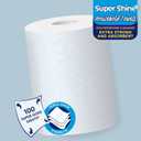 Nicky® Super Shine Multipurpose Paper Towel | Plastic Free Packaging | Paper Wrap | Larger Sheets | 3 Ply | Ultra Strong and Absorbent, 12pcs