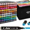 ABEIER 120 Colors Alcohol Markers Set, Dual Tips Blender Art Markers for Drawing, Permanent Sketch Marker for Kids adult coloring, Alcohol Based Marker, Adults Coloring and Artist Illustration.