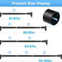 41 to 103 Inch Tension Curtain Rod No Drill Black Shower Curtain Rod Extra Long Heavy Duty Tension Rod for Windows, Patio, Bathroom - Renter Friendly Adjustable Curtain Rods