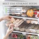 Refrigerator Organizer Bins - Large Capacity Egg Holder Tray for Refrigerator, Clear Plastic Container Drawer for Egg, Home Essentials Organization and Storage Box