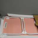 ZEAPTAC Laptop Bed Desk, Foldable Lap Desk, Portable Lap Table, Laptop Stand with Cup Holder & Tablet Slot & Lifting Handle for Working Writing Drawing & Eating - Pink
