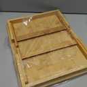 WKWKER 100% Bamboo Laptop Desk Flat Surface Lap Stand Table with Folding Legs Portable Table Bed Tray for Workstation Computer Writing Studio (Natural)