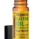 Seven Minerals Organic Castor Oil Roll On Eye Roller for Under Eye Bags, Dark Circles & Wrinkles - Organic Blend of Castor Oil And Frankincense - Brightens, and Revitalizes Skin & Face - 0.33 fl oz