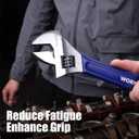 WORKPRO Adjustable Wrench Set, 6-inch, 8-inch, 10-inch, 12-inch Wide Jaw Wrenches with SAE and Metric Scales, Rubber Grip, Heat-Treated Steel for Home Repairs, Plumbing, and Garage Work