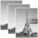 upsimples 18x24 Picture Frame White 3 Pack, Scratch-Proof Poster Frames 18 x 24 for Photo Gallery - Slide-In Strips, Horizontal or Vertical Wall Mounting