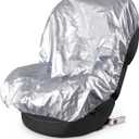 EcoNour Baby Car Seat Sun Shade Cover | Infant Carseat Heat Protector Keeps Toddler Seat at a Cool Temperature | Reflective car seat Sunshade Blocks Out Heat | Baby Travel Accessories (Silver)