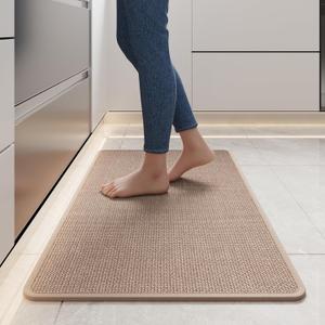 Kitchen Rugs and Mats Non Slip Washable, Absorbent Runner Rugs for Kitchen, Front of Sink, Kitchen Mats for FloorEasy to Clean and Maintain Kitchen Floor mat (Brown, 17"x30")