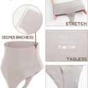 FINETOO Women Underwear High Waisted Thongs Tummy Control Seamless Thongs Shapewear No Show Panties 4 Pack M
