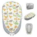 Baby Lounger for Newborn, Baby Nest Cover Breathable and Soft Cotton, Infant Lounger with U-Shaped Safety Bumper for Cozy Comfort Essentials (Dinosuars)