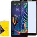 Eaglecell - Compatible for LG Journey LTE L322DL, Neon Plus, Prime 2, Arena 2, Aristo 4+ Plus, Tribute Royal, Escape Plus, K30 (2019) LM-X320 - Full Glue Tempered Glass Screen Protector - Black