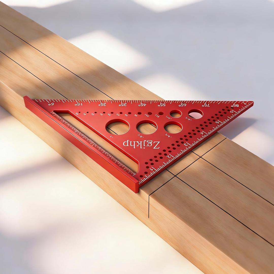 Metal Square 7 Inch-Accurate Carpenter Square Tool,Versatile Aluminum Rafte Square for Carpentry and DIY Projectsred