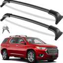 KINGGERI 300lbs Lockable Roof Rack Cross Bar Compatible with Chevrolet Chevy Traverse 2018-2021. Heavy Duty All Aluminum Crossbars Rooftop Cargo Basket Luggage Kayak Canoe Snowboard Bike